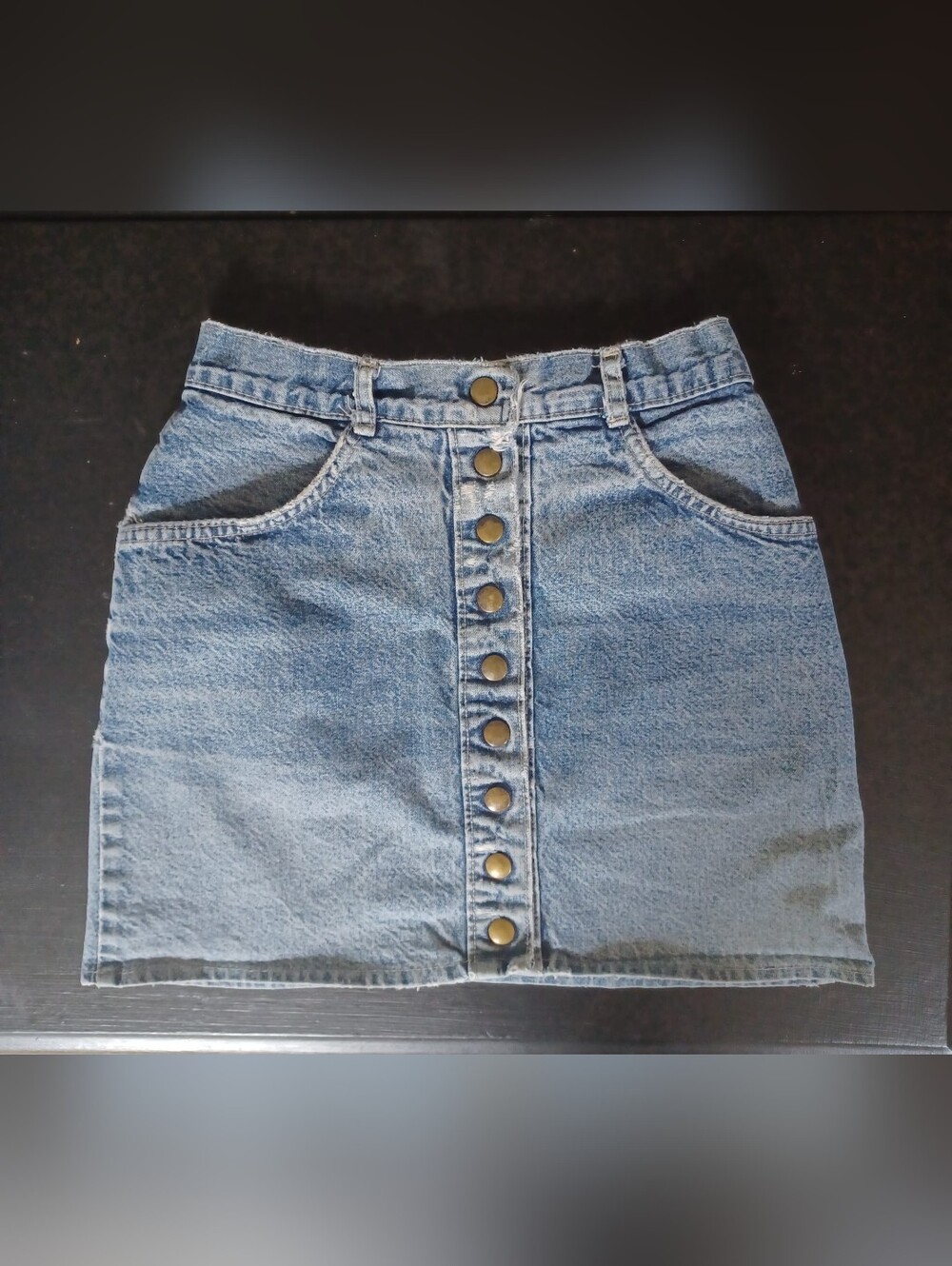 Vintage Classic Button-front Women's Denim Skirt 80's NILS l'original Jeans